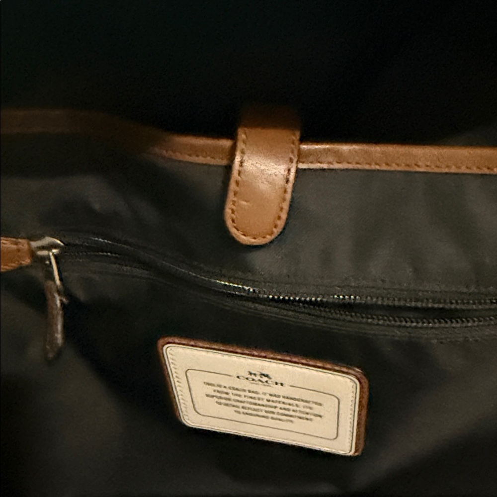 Coach Leather Backpack with Orange and Black Stripes - Picture 4 of 7